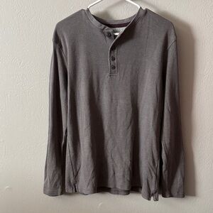 Classic Gray Long Sleeve Henley Shirt